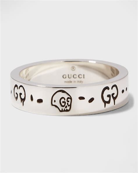 gucci silver g ghost ring|Gucci Ghost 6mm Sterling Silver Ring .